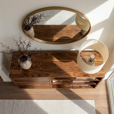 Elegant Natural Wood Console Table For Small Living Room