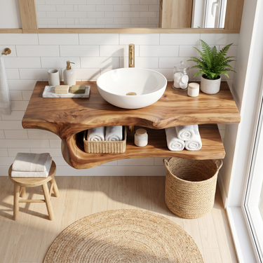 Mid Century Bathroom Vanity For Guest Bathroom
