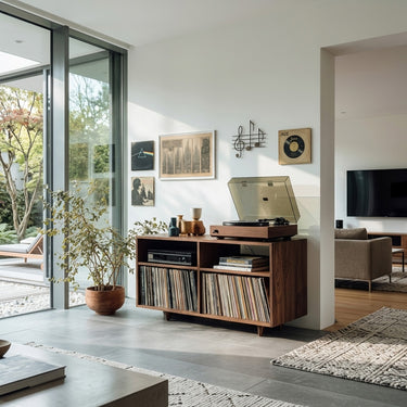 Minimalist Wooden Record Player Cabinet For Home Decor