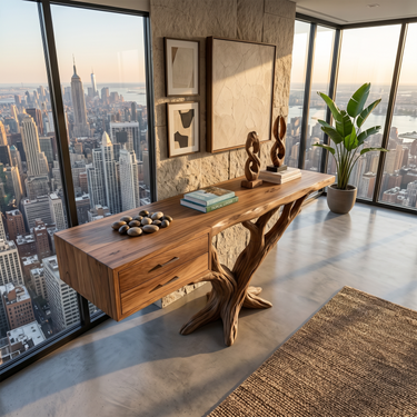 Modern Tree Root Console Table Luxury Entryway