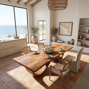 Minimalist Slab Dining Table For Compact Dining Area