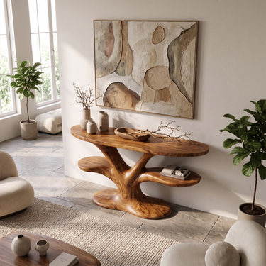 Biomorphic Console Table For Contemporary Living Room