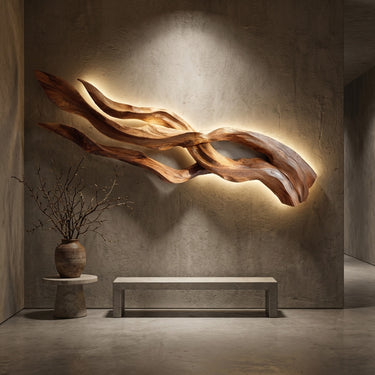 Contemporary Sculptural Wood Wall Art For Home Style