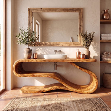 Sculptural Modern Bathroom Vanity For Contemporary Bathroom