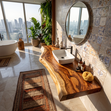 Modern Live Edge Bathroom Vanity Urban Penthouse