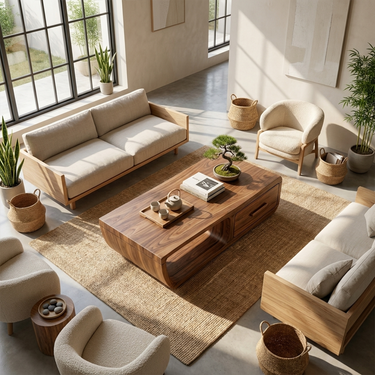 Mid Century Retro Coffee Table Living Room