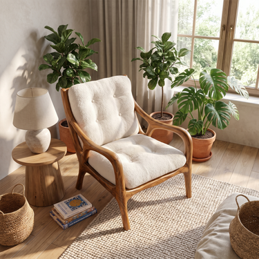 Organic Modern Wooden Lounge Chair For Living Room