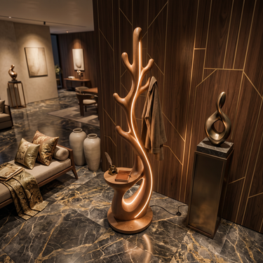 Modern Branch Lamp With Rack For Corner