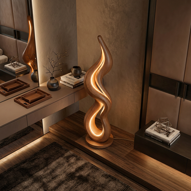 Contemporary Wave Lamp With Table For Living Room