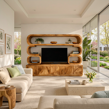 Contemporary Wooden TV Cabinet For Home Living Space