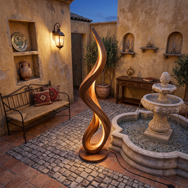 Modern Flowing Flame Floor Lamp For Lounge Area