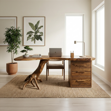 Rustic Office Desk For Executive Workspace