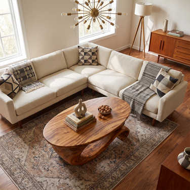 Japandi Sculptural Coffee Table For Living Room