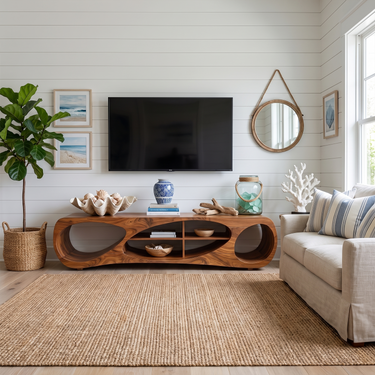 Organic Modern Media Console For Living Decor