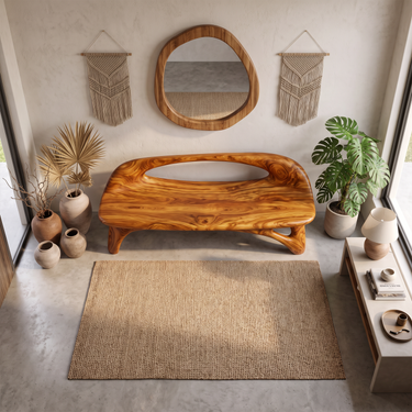 Organic Sculptural Bench For Entryway Living Room