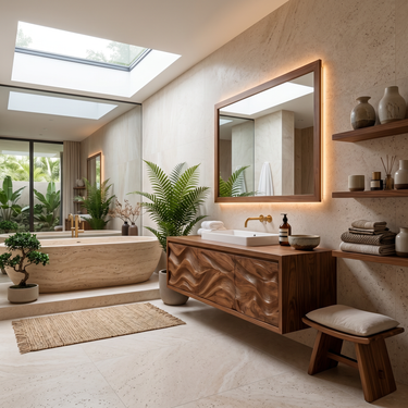 Minimalist Wooden Floating Bathroom Vanity For Primary Bathroom