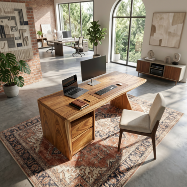 Contemporary Laptop Desk With Side Storage For City Apartment Office