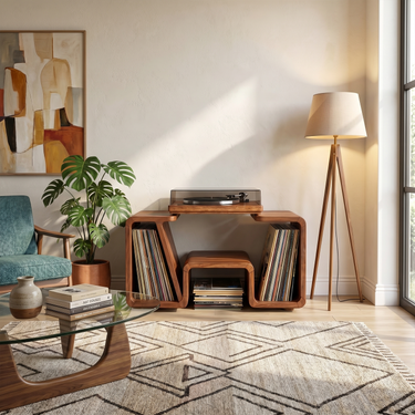 Contemporary Vinyl Record Stand For Listening Room