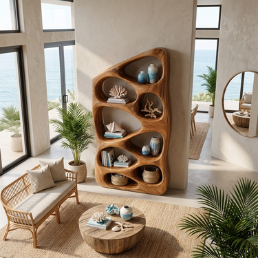 Modern Statement Sculptural Bookshelf For Living Room Style