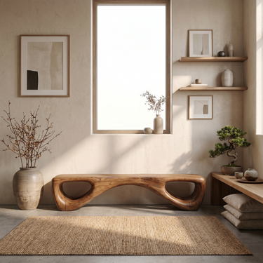 Organic Modern Seating Bench For Living Room