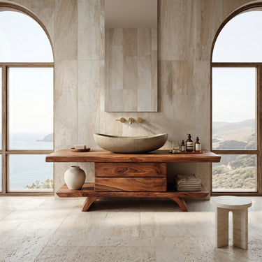Modern Natural Wood Bathroom Vanity For Bathroom Storage