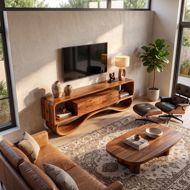 Contemporary Wood Entertainment Center For Living Room