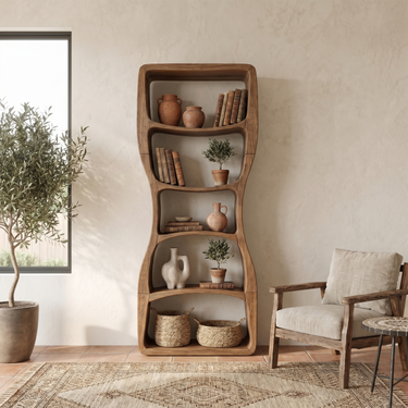 Organic Modern Bookcase For Reading Corner