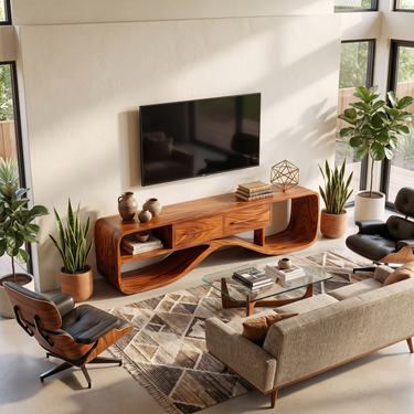 Coastal Modern Media Console For Living Room