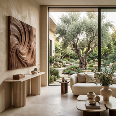 Modern Wall Art Panel With Wave Design For Living Room