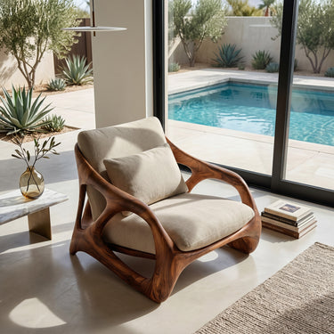 Luxury Frame Sculptural Armchair For Reading Nook