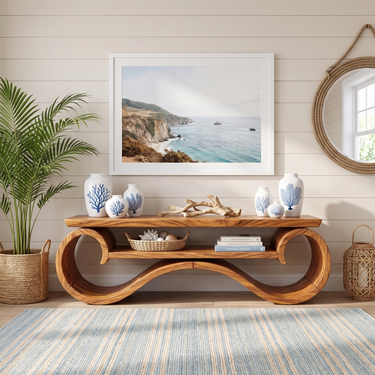 Modern Sculptural TV Stand For Living Room