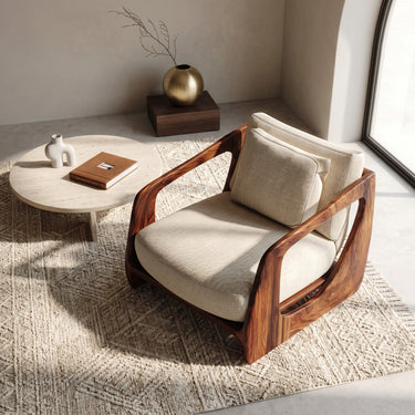 Luxury Curved Armchair For Modern Reading Nook