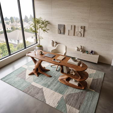 Minimal Asymmetric Storage Desk Home Office Study Room