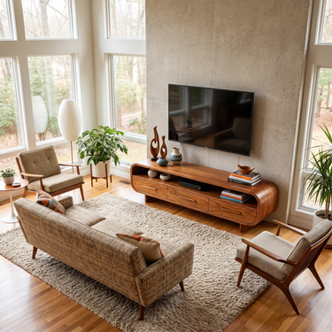 Coastal Modern TV Stand For Living Room