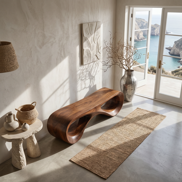 Modern Infinity Loop Bench For Living Room Interior