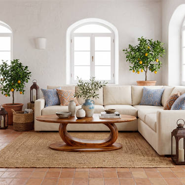 Organic Modern Oval Coffee Table For Living Room