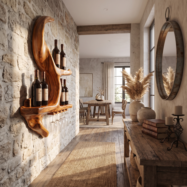 Modern Sculptural Wine Holder For Dining Room