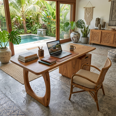 High Rise Workstation Desk With Curved Base For Penthouse Office