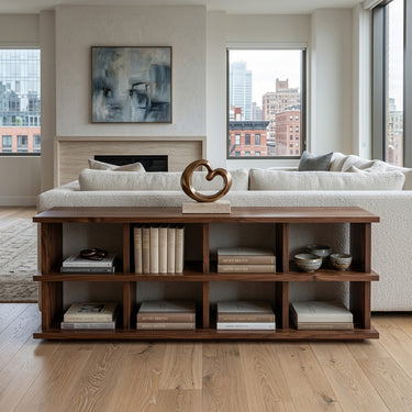 Modern Two Tiers Natural Wood Bookshelf For Home Storage