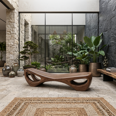 Organic Sculptural Entryway Bench For Luxury Entryway Decor