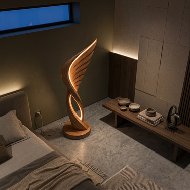 Organic Folding Wing Floor Lamp For Bedroom