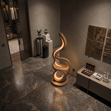 Modern Teardrop Lamp With Shelf For Reading