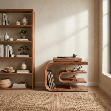 Contemporary Vinyl Record Stand For Reading Corner