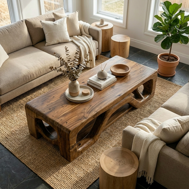 Rustic Contemporary Coffee Table Lounge Area