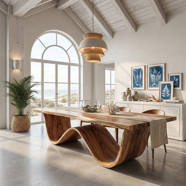 Sculptural Dining Table For Tropical Dining Space