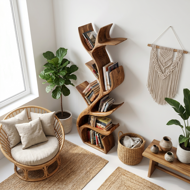 Sculptural Tree Bookshelf For Living Room