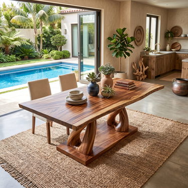 Coastal Rectangular Banquet Table For Resort Dining Room