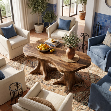 Rustic Organic Coffee Table Living Room