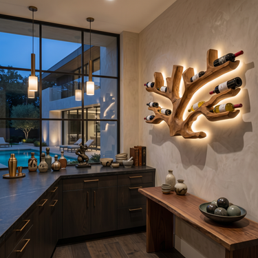 Artistic Wine Bottle Holder For Home Bar