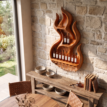 Flame Inspired Wine Holder For Home Bar